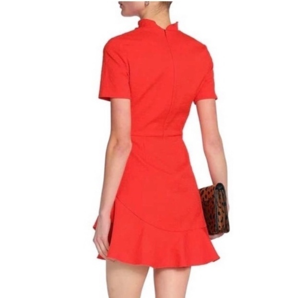 Sandro Short Dress Mini Crepe Fabric Cocktail Occasion Dress Short Sleeve Sz 1 - Picture 3 of 14